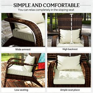 Sedia da terrazza e da giardino bianco crema con schienale - Product Image 4