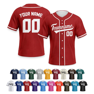 Maillot de baseball/softball brodé personnalisé, style boutonné, col en V pour homme, bretelles réglables, 100 % polyester, manches courtes - Product Image 5