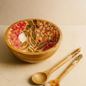 Tazón de Madera Pulido a Mano de Alta Calidad, con el Mejor Acabado, Ideal para una Presentación Elegante en la Mesa del Comedor, Decoración para el Hogar y la Cocina - Product Image 1