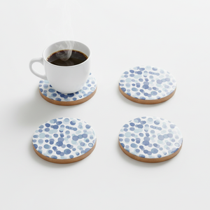 Elegantes Posavasos Personalizables de Madera de Acacia, Posavasos Clásicos con Impresión Esmaltada para Bebidas, para Fiestas de Té - Product Image 3