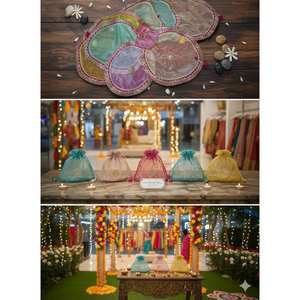 Sac en tissu organza Thalposh Thalcover, sac cadeau simple, pour l'inauguration de la maison, Diwali, mariage, souvenir, couverture de thali pour pooja, cadeau de festival - Product Image 4