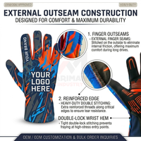 Gants de simulation de course personnalisés avec surpiqûres extérieures, fabrication OEM pour les détaillants et distributeurs de karting