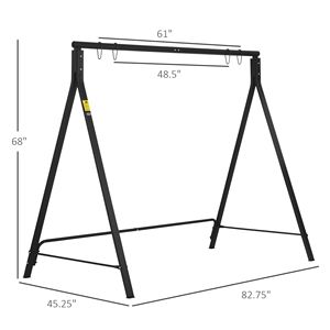 "Indoor Metal Porch <b>Swing</b> Stand Heavy Duty <b>Swing</b> <b>Frame</b> 660 LBS Weight Capacity Hanging Chair Stand Backyard Patio Lawn" - Product Image 3