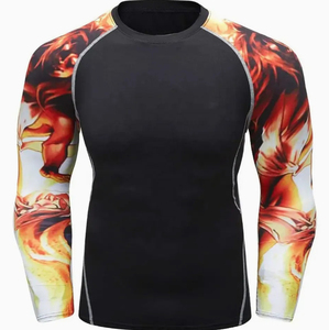 High Quality Anti-UV Quick Dry Rash Guard New Customized Design <b>Top</b> Demanded Long Sleeve Breathable OEM Spandex/Polyester Men - Product Image 3