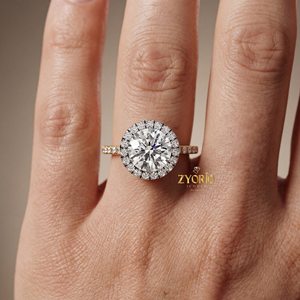 <b>Silver</b> Plated Brilliant Cut Lab Grown Diamond Halo Engagement <b>Ring</b> Pave <b>Set</b> Band Bridal Wedding Party <b>Ring</b> VVS2 Clarity Luxury - Product Image 3