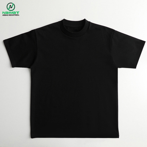 เสื้อยืดคอกลมโอเวอร์ไซส์ผ้าฝ้าย 100% พิมพ์โลโก้ตามสั่ง สีดำ สำหรับผู้ชาย เนื้อผ้าหนา ระบายอากาศได้ดี ไม่เป็นขุย - Product Image 1