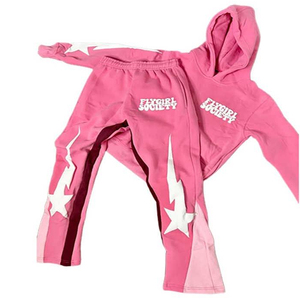 Custom Acid Wash Vintage Flared Sweatsuit Set <b>Retro</b> Inspired Sweatpants Hoodie <b>Tracksuit</b> Distressed Wash Streetwear Look - Product Image 1