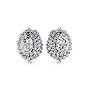 ต่างหูเพชรทรงลูกแพร์ 1.5 กะรัต รับรองโดย IGI เพชรเพาะเลี้ยงในห้องปฏิบัติการ ตัวเรือนทอง 14K ประดับเพชรรอบด้าน ดีไซน์หรูหรา หลายสี เครื่องประดับชั้นดี - Product Image 4