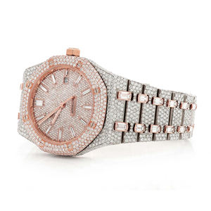 Reloj Iced Out de Moissanita con Diamantes VVS, Esfera Octogonal Estilo Hip Hop, Cuarzo de Acero Inoxidable, Unisex, Correa de 20mm, Cristal - Product Image 2
