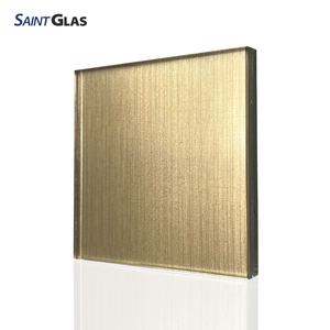 2025 Malla suave Laminado Personalizado Hotel Estilo Champán Oro Textura Característica Pared Vidrio decorativo Propiedad comercial - Product Image 1