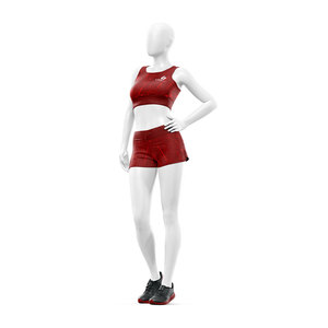 Ensemble de sport 2 pièces personnalisé pour femme : soutien-gorge et short sublimés, respirant, séchage rapide, idéal pour l'entraînement, le fitness et le yoga (OEM) - Product Image 2