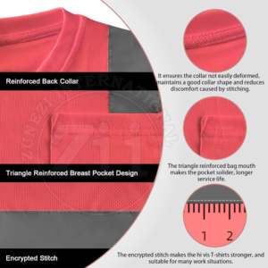 Sweat-shirt de sécurité haute visibilité ZUNEZI, classe 1 ANSI, imperméable, LED, réfléchissant, FR, respirant, avec fermeture éclair - Product Image 3