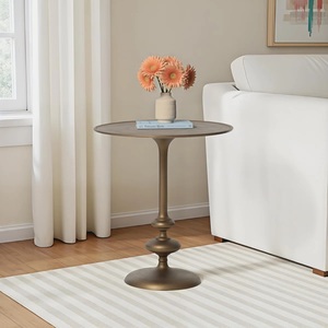 Refined Round <b>Bar</b> <b>Table</b> Elegant Curved Pedestal Base Antique Finish Space Saving Design Sturdy Build for Sophisticated Interiors - Product Image 2