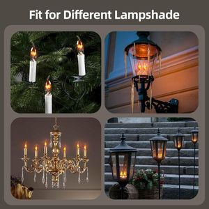 Bougies LED compactes E12 améliorées sans flamme, ampoule à effet de flamme vacillante pour intérieur, extérieur, fête, porche, lustre, maison et jardin - Product Image 3