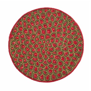 แผ่นรองแก้วลูกปัดสีขาวสีดำแผ่นรองจานลูกปัดแก้วสำหรับโต๊ะกาแฟโต๊ะรับประทานอาหารแผ่นรองแก้วงานฝีมือ - Product Image 2