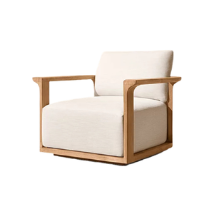 Chaise longue de luxe Lagos en teck massif, structure ouverte, coussin confortable et moelleux, résistante aux intempéries, mobilier d'extérieur de luxe - Product Image 5