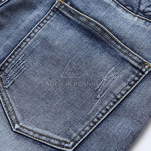 กางเกงยีนส์ขาสั้นผู้ชายสไตล์ล่าสุด ขายส่ง กางเกงยีนส์ขาสั้นผู้ชายขายดี กางเกงยีนส์ขาสั้นสั่งทำโลโก้ - Product Image 3