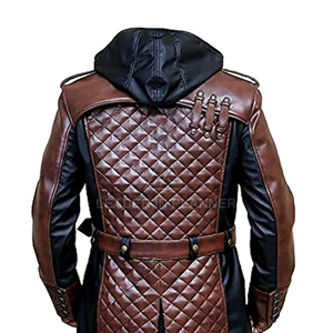Veste en cuir véritable pour homme, sur mesure, longue, chaude, pour l'hiver, vente en gros - Product Image 4