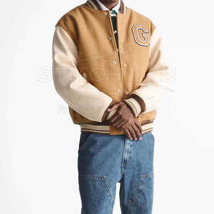 Chaqueta Letterman Casual de Invierno de Primera Calidad con Logotipo Frontal, 100% Algodón, Diseño Transpirable, Estilo Urbano - Product Image 3