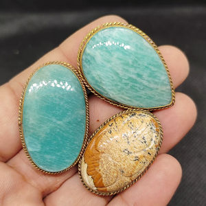 Piedras Preciosas Mixtas de Latón Ranuradas, Nueva Llegada, Piedras Curativas de Cristal Increíbles, Cabujones a Granel para la Fabricación de Joyas - Product Image 3