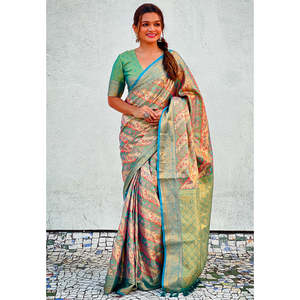 Sari en soie tissée Zari Rama Dharmavaram Leheriya d'origine Elite Weaves, robe de soirée élégante 0,65g - Product Image 2