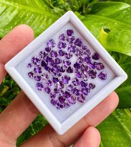 Aigue-marine naturelle taille cœur, pierres violettes en vrac certifiées IGI, effet lumineux pour la fabrication de bijoux, haute qualité - Product Image 6