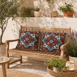 Handmade Silk Thread Embroidered Cushion <b>Cover</b> Square Geometric Bohemian Design Home Decor Intricate Pattern Zip Closure - Product Image 5