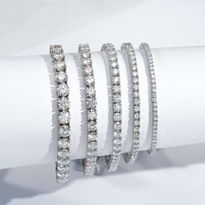 Pulsera de tenis de lujo con moissanita, chapada en rodio, estilo hip hop, color D, VVS, plata de ley 925 para mujer, ideal para fiestas. - Product Image 4