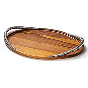 Planche à Découper en bambou avec Poignées En Cuir Accessoires De Cuisine - Product Image 6