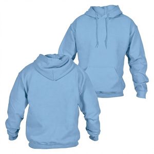 Sweat-shirt à capuche uni blanc pour femme, à manches longues, avec poche kangourou - Product Image 2