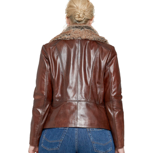 <b>Women</b> Modern Genuine <b>Leather</b> <b>Jacket</b> High End Fashion Outerwear Elegant Casual Biker <b>Jacket</b> Custom Made Private Label Supplier - Product Image 3