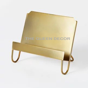 Stainless Steel Metal With Marble Base Golden Finished Geometric Shape Card Holder Fancy Design Luxury Home Decor - Product Image 3