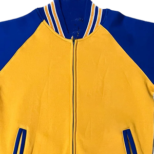 เสื้อแจ็คเก็ตวาร์ซิตี้กันลมแบบมีฮีตเตอร์สำหรับฤดูหนาว รุ่น SGRho Golden Poodle Fleece ปักลายพิเศษ สีน้ำเงินทอง แบบ Letterman Bomber Greek Life - Product Image 6