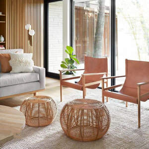 Mesa de centro de mimbre natural hecha a mano Vintage, taburete otomano de mimbre para el hogar, jardín, Patio, Hotel, bastón, muebles de sala de estar, Vietnam - Product Image 1