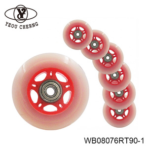 76mm Flat Free PU Caster <b>Wheels</b> for Commercial Logistics Cart - Product Image 1
