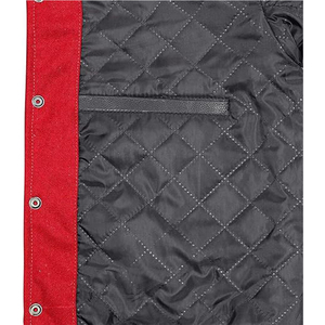 Baseball <b>Button</b> Jacket Bomber Full Snap Varsity Letterman Jacket - Product Image 2