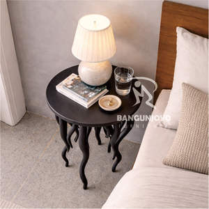 Mesa de Noche Ajustable Hecha a Mano con Madera de Teca Seleccionada para Dormitorio, Villa o Apartamento - Product Image 2