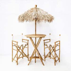 Boho Outdoor Patio <b>Umbrellas</b> & Bases Natural High Quality Palm Leaf <b>Umbrella</b> with Bamboo Base Made by Vietnamese Manufacturer - Product Image 1