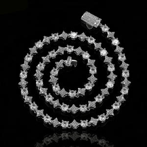 AMBER JEWELS T-476 Natural Stone Hip Hop Tennis Bracelet 18K <b>Solid</b> <b>Gold</b> Plated Radiant Cut Geometric Design Unisex Luxury - Product Image 2