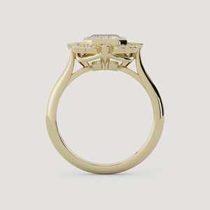 Custom 14k 18k Solid <b>Gold</b> Vintage Bezel <b>Set</b> Emerald Cut Lab Grown Diamond <b>Ring</b> IGI Certified Fine Jewelry Manufacturer Wholesale - Product Image 3