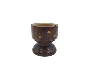 Quemador de incienso de madera hecho a mano con centro de latón en forma de cono para incienso en barra - Product Image 6
