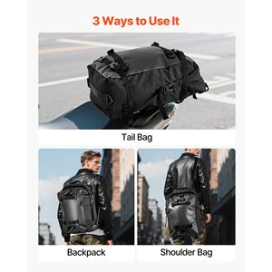 "PVC Waterproof Motorcycle Tail <b>Bag</b> <b>30L</b> for Rear Seat Storage" - Product Image 6