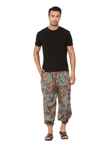 100% pantalones de salón de algodón para hombre, ropa de dormir informal transpirable con globo, diseño Harem de retazos, ropa de casa cómoda pura - Product Image 2