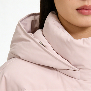 New Women's 90% Duck Woven Zipper Breathable Windproof Thick Short Puffer Hooded Winter Coat Casual Loose Pockets Hat - Product Image 3