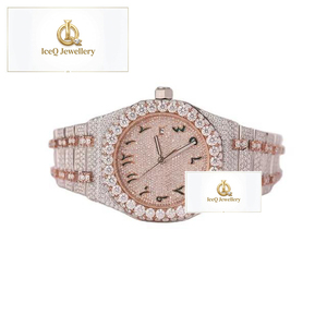 Reloj de pulsera de lujo para hombre, estilo hip hop, con diamantes de moissanita y plata de ley 925, con incrustaciones de piedras brillantes, ideal para fiestas. - Product Image 6