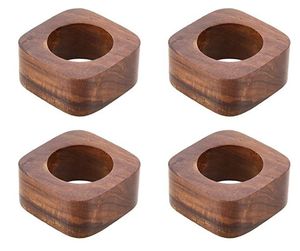 Anillo para Servilletas de Madera de Mango Natural de Diseño, Ecológico, Duradero y de Lujo con Patrón Único para Bodas y Uso Diario - Product Image 4