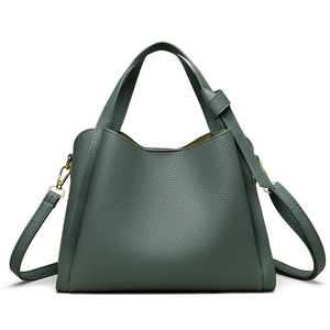 Bolso de Hombro Verde de PU con Textura de Lichee, Diseño Minimalista, Parte Superior Abierta, Dos Correas de 50-65 cm de Largo, para Uso Diario en Todas las Estaciones - Product Image 1
