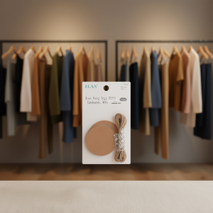 Etichette rotonde in cartoncino Ilan da 5 cm con cordino, 12 pezzi, per etichettatura abbigliamento - Product Image 2