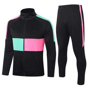 Survêtement homme color block, fermeture éclair intégrale, design sportif, séchage rapide, polyester, vêtement d'automne, coupe classique, poches latérales - Product Image 3