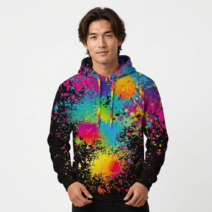 Sudadera con Capucha Colorida para Hombre, Informal, 100% Poliéster, Tejido de Punto, Corte Regular, Estilo Primavera, Sudadera con Capucha Estampada - Product Image 5
